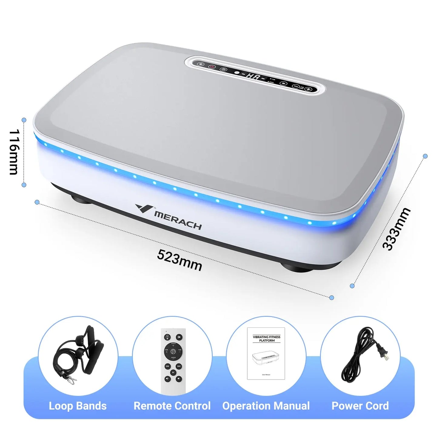 MERACH Vibration Plate Exercise Machine With Power Vibrate Platform