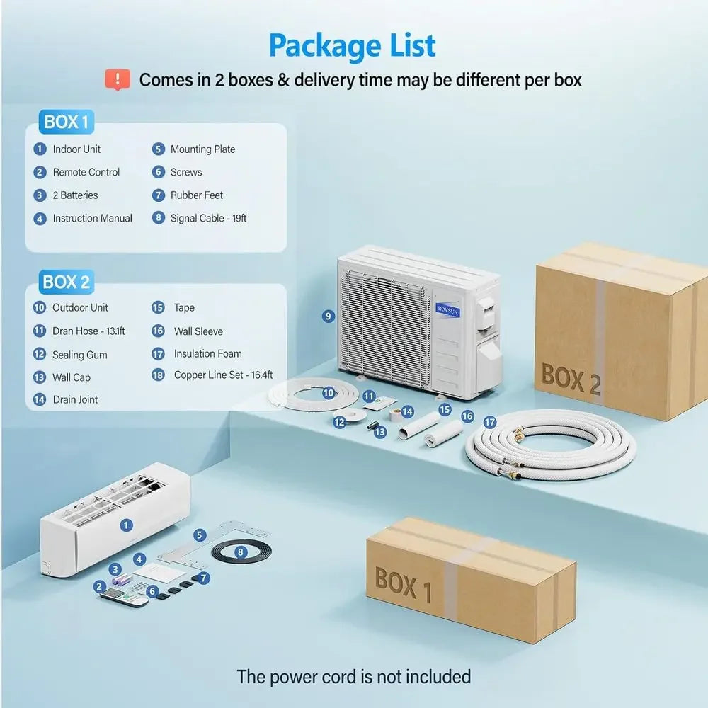 Wifi Enabled Mini Split Inverter Ductless AC Unit With Heater
