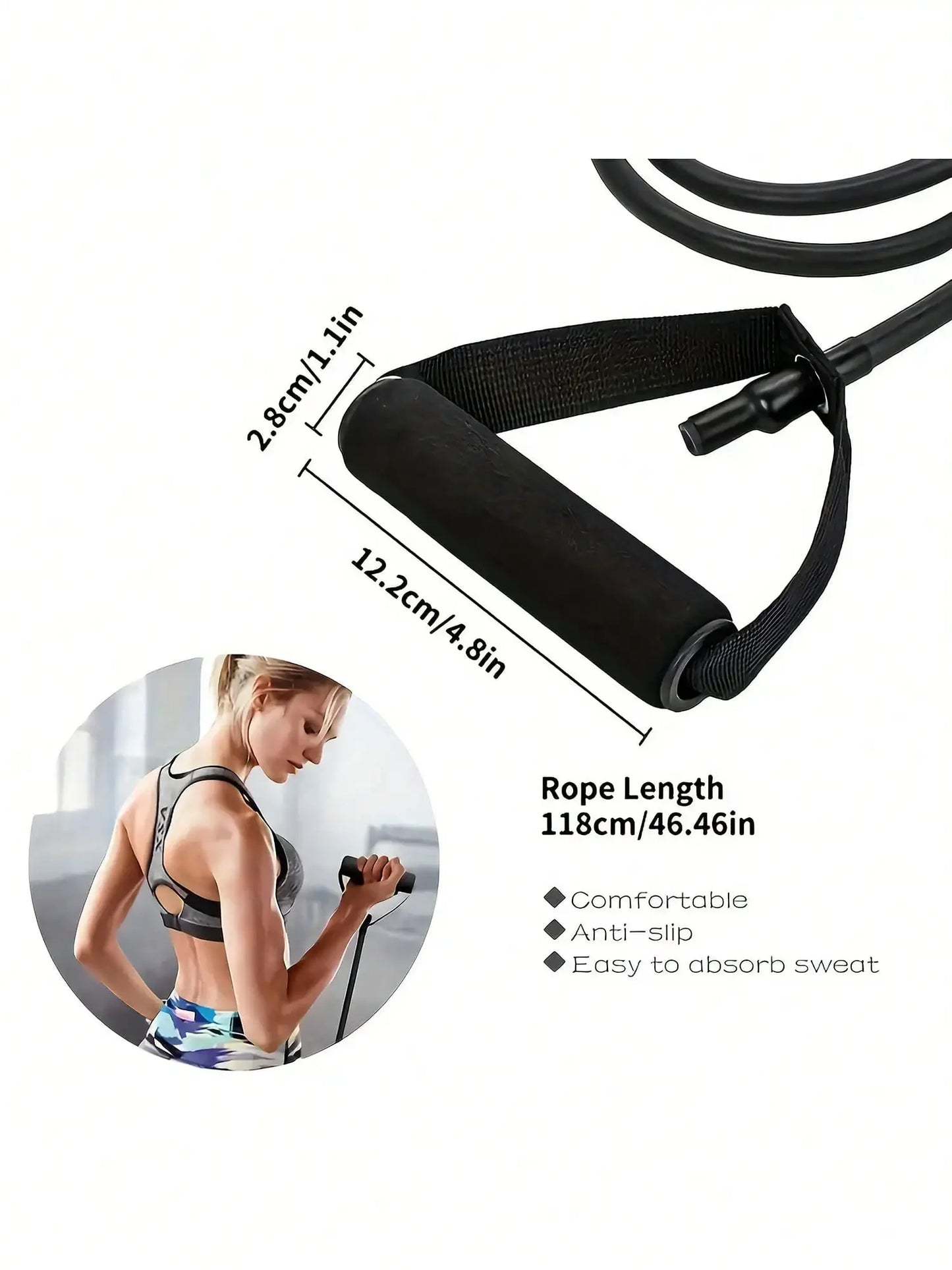 KYJG Adjustable Resistance Band With Handles For Full Body Home Fitness Workouts
