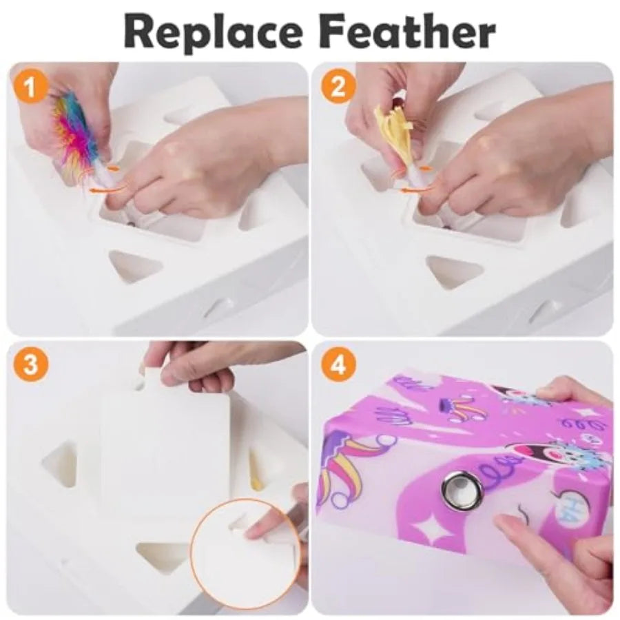 Interactive Cat Toy For Indoor Cats, Seven Hole Feather Pop