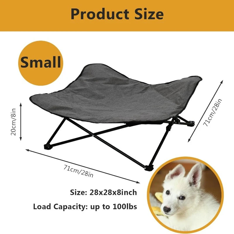 Elevated Portable Dog Bed Raised Pet Cot With Carry Bag