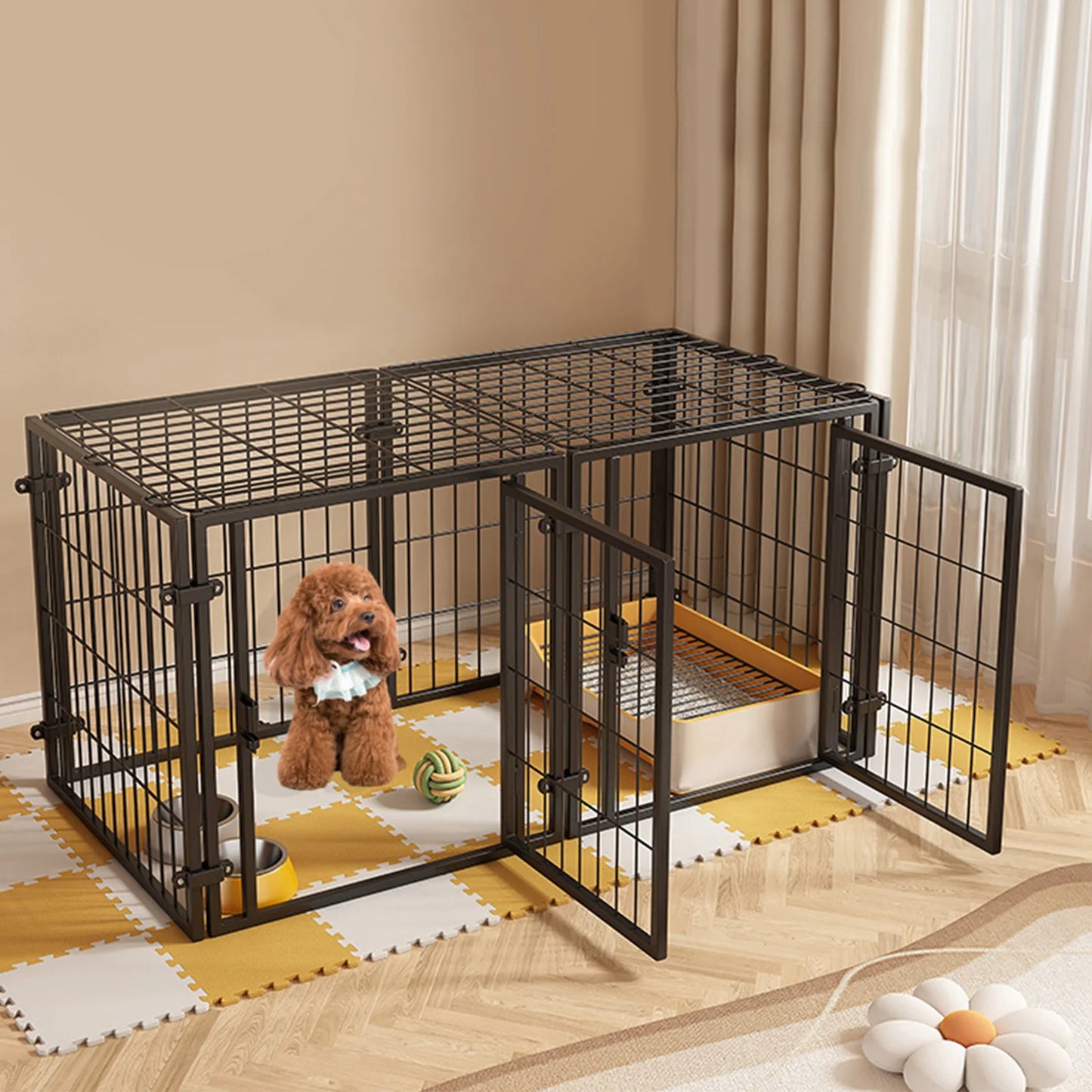 Shunmaii Heavy Duty Wire Dog Crate With Door Kennel Cage