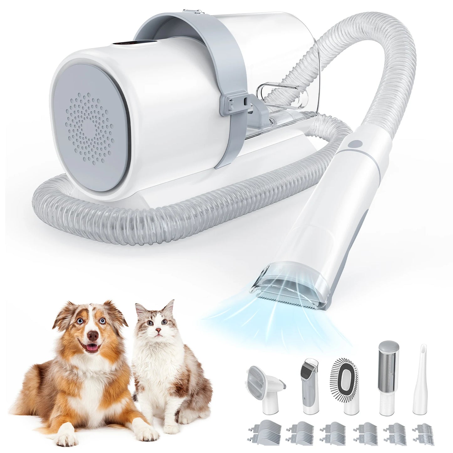 JHK Pet Grooming Vacuum Kit With Cordless Low Noise Clippers And 3 Suction Modes