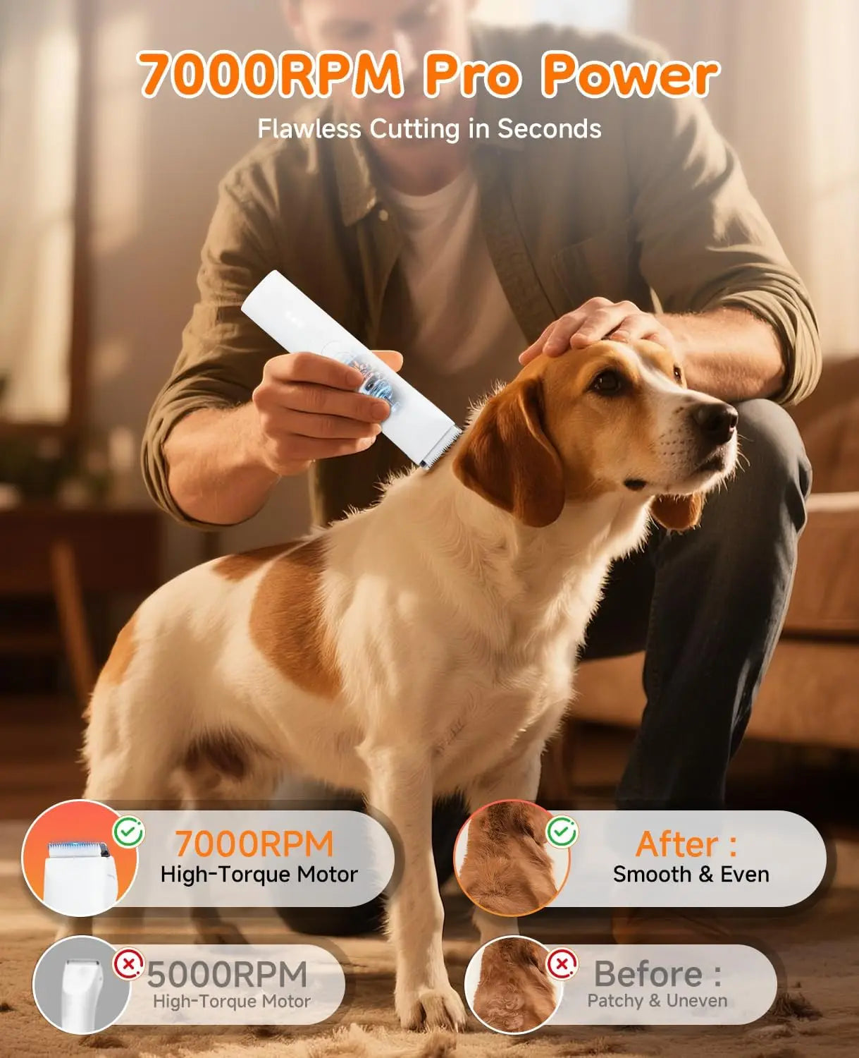 Dog Grooming Kit 14-In-1 Cordless Trimmer And Nail Grinder