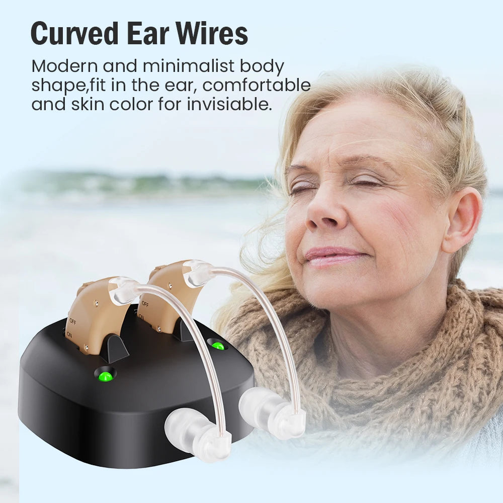 JINGHAO Rechargeable Hearing Aids BTE Behind The Ear Sound Amplifier For Enhanced Hearing