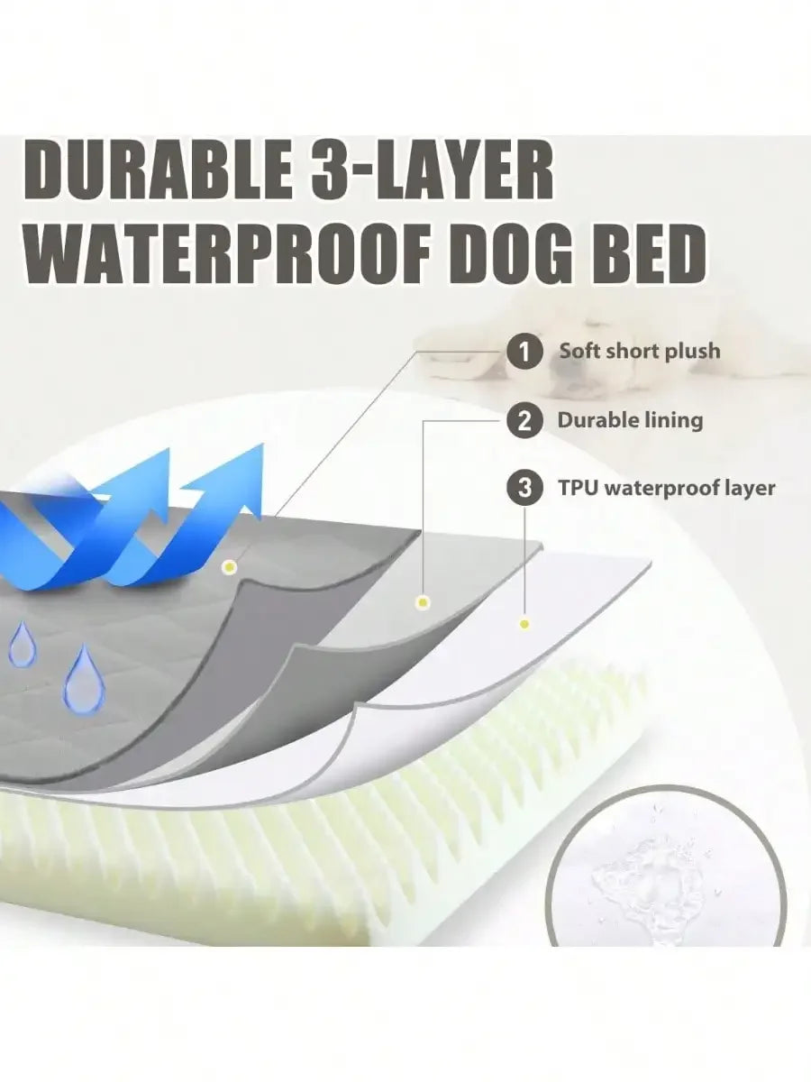 Orthopedic Dog Bed With Removable Washable Cover And Egg Crate Foam