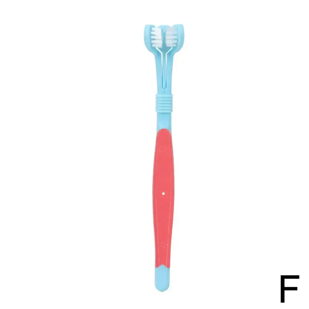 Three Sided Pet Toothbrush Three Head Dental Cleaning Tool For Dogs And Cats Oral Care