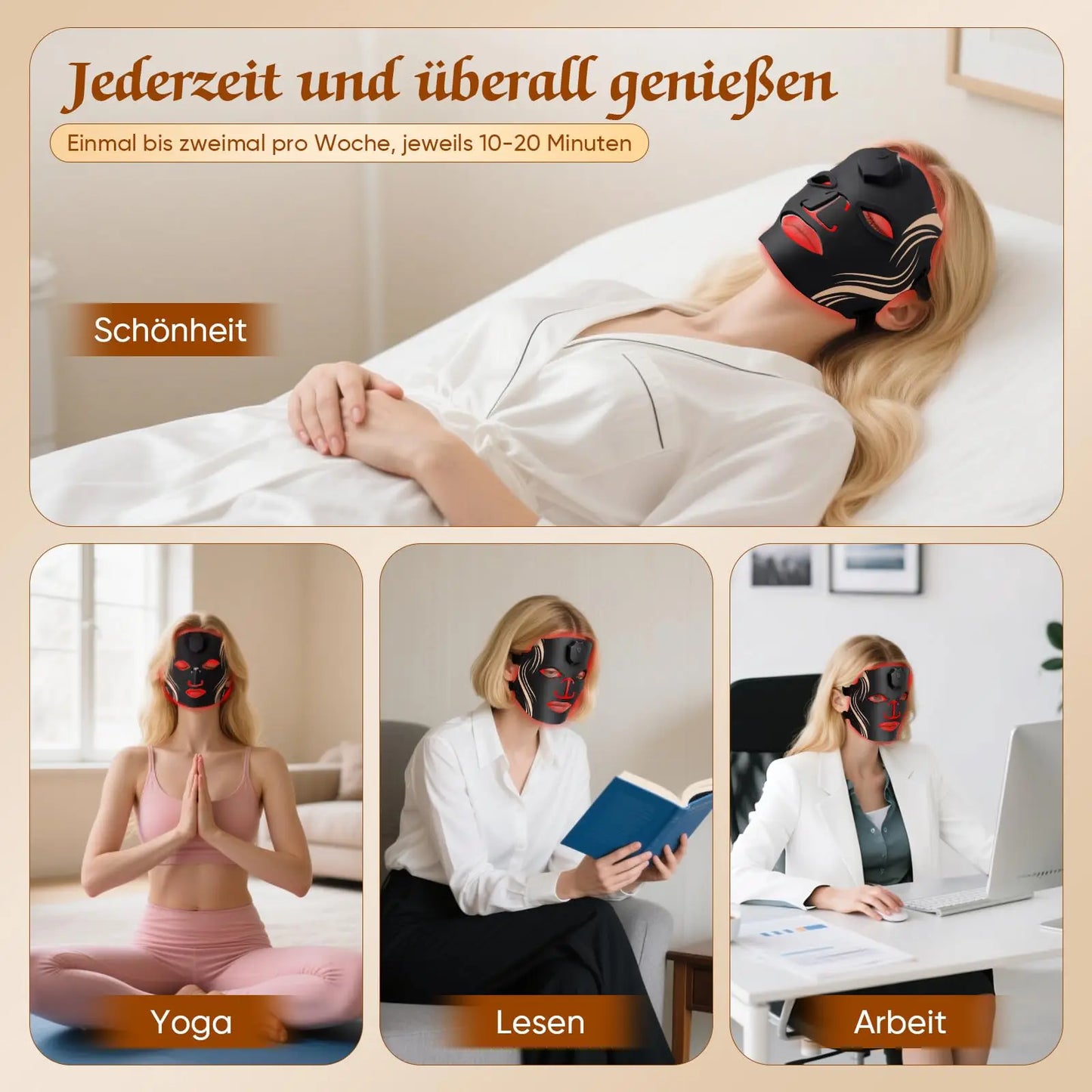 UBilli LED Facial Mask Photon Therapy Anti Aging Acne