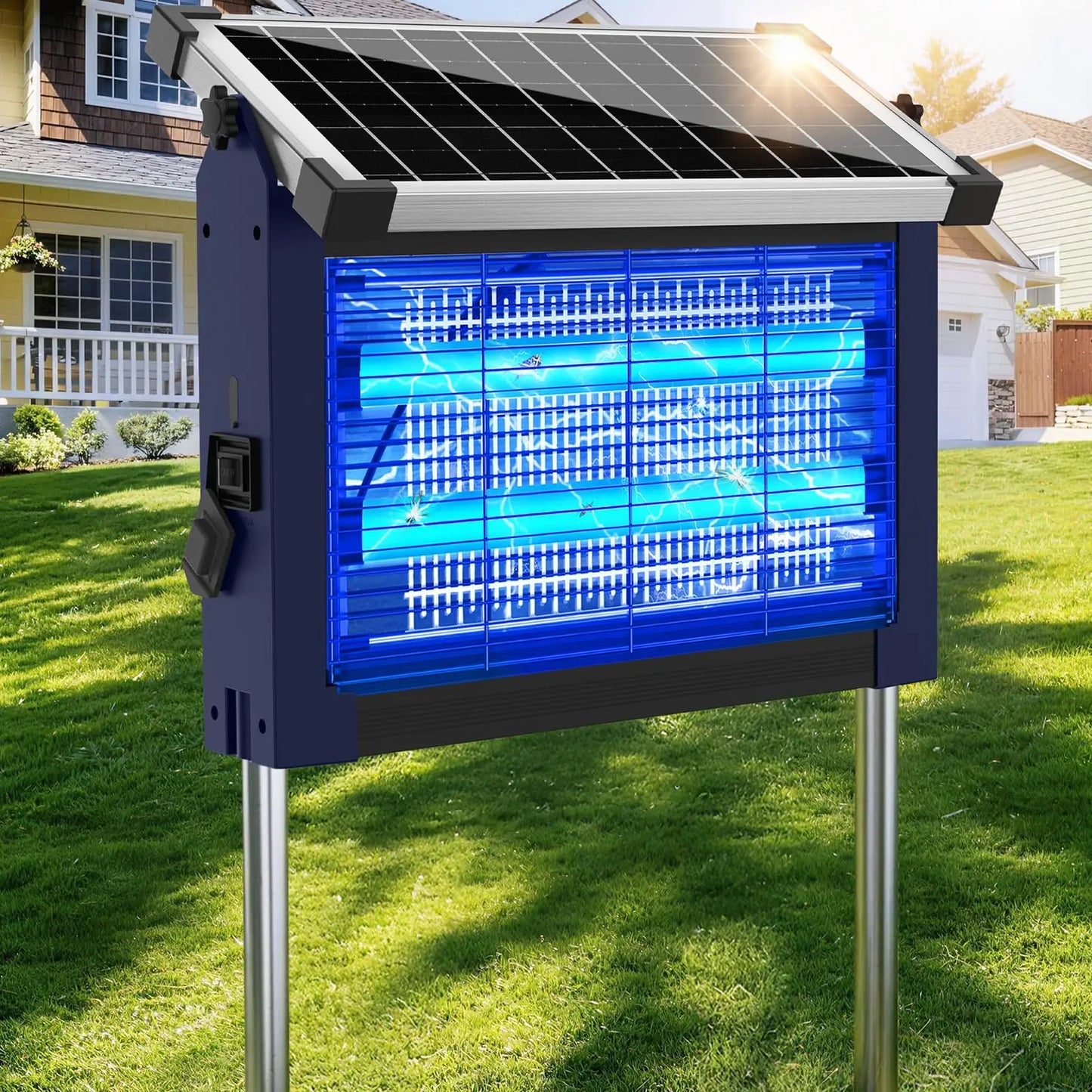 Solar Bug Zapper Outdoor 4500V Mosquito Killer for Garden