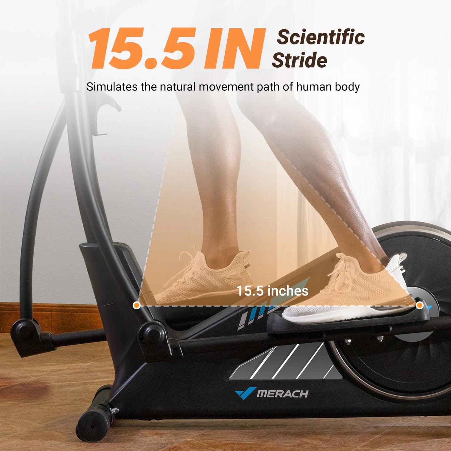 MERACH Elliptical Machine With Hyper Quiet Magnetic Drive And 16 Resistance Levels For Home Cardio