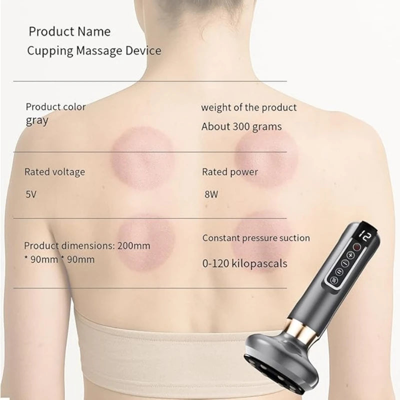 USB Powered Full Body Cupping Scraping and Massage Device for Home Spa Therapy and Daily Wellness Benefits