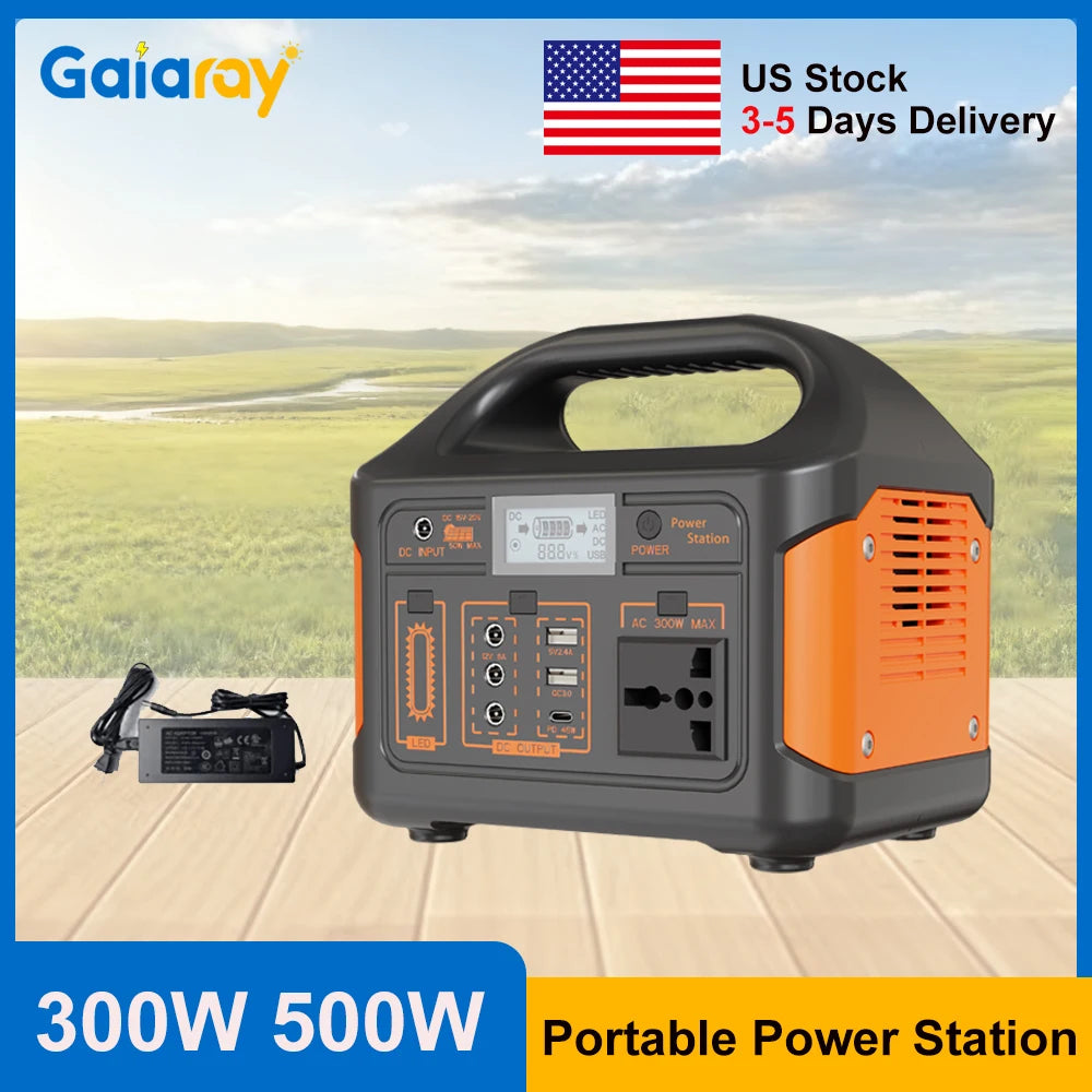 GaiaRay 256Wh LiFePO4 Portable Power Station Outdoor Solar Generator Uninterruptible