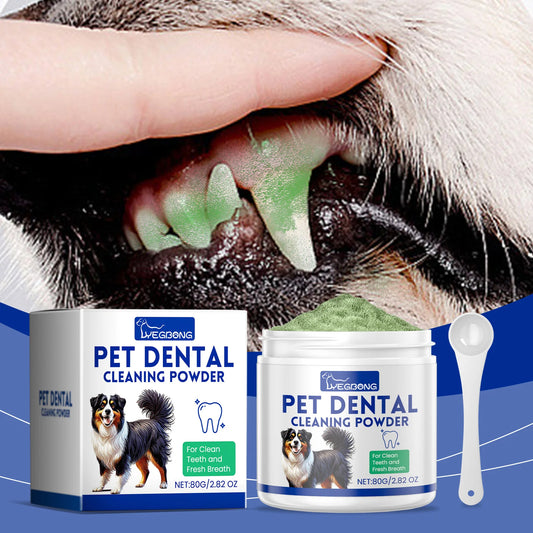YEGBONG Dog Teeth Cleaning Powder 80g Dental Care Fresh Breath Tartar Removal Brightens Teeth