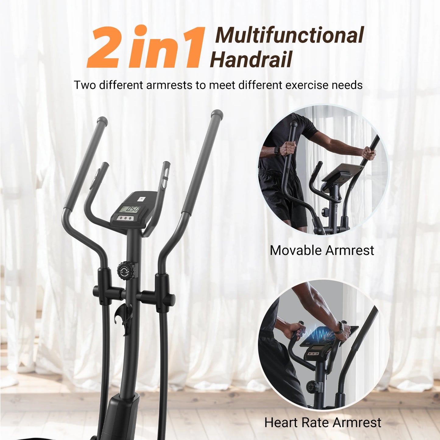 MERACH Elliptical Machine With Hyper Quiet Magnetic Drive And 16 Resistance Levels For Home Cardio