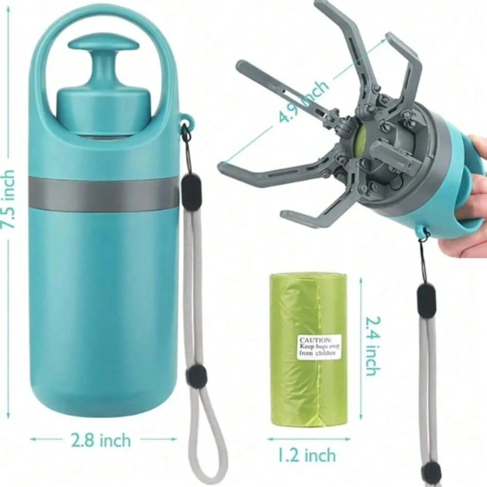 Portable No Touch Dog Pooper Scooper With Waste Bag Holder