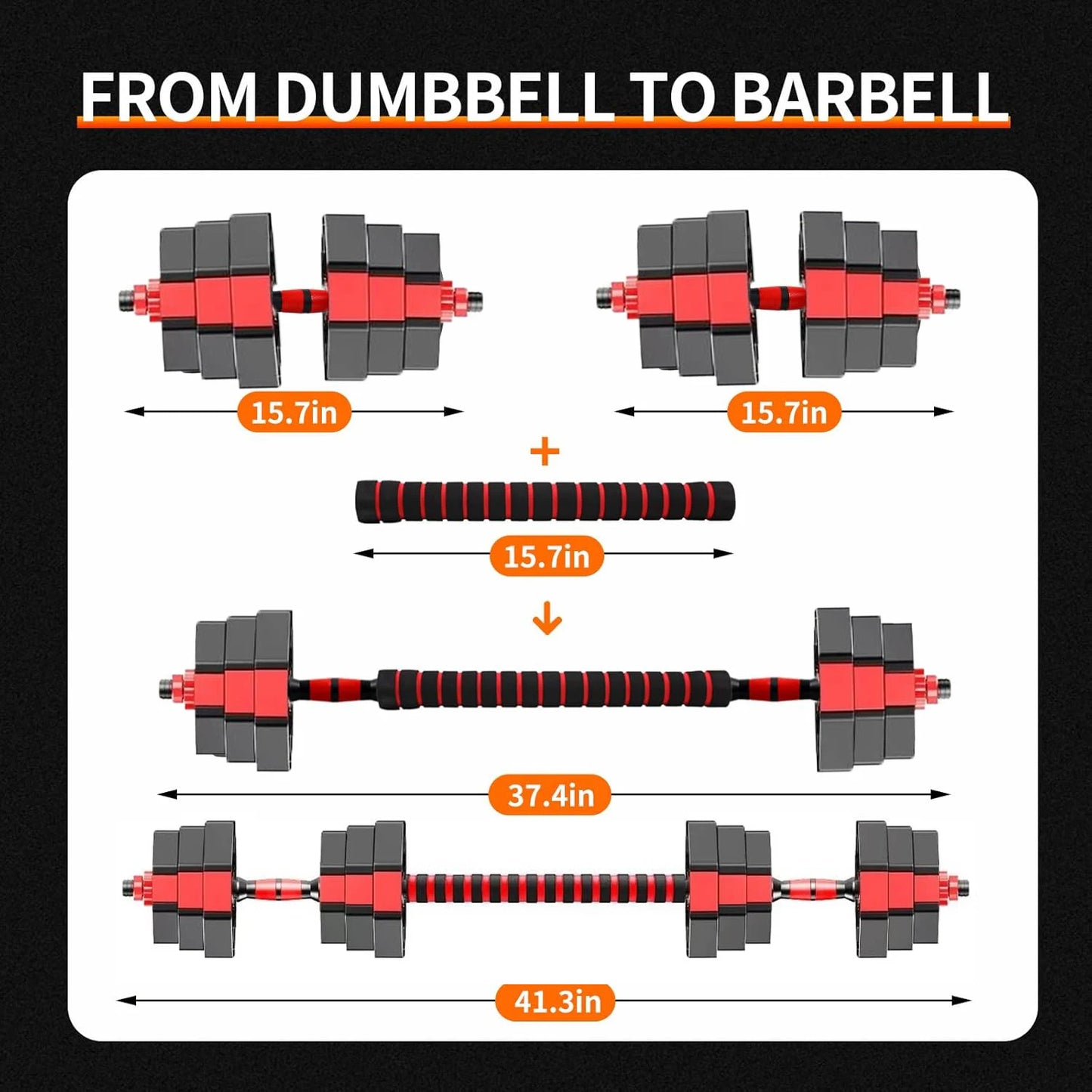 Three In One Adjustable Dumbbell Barbell Fitness Set 44 Pound Home Gym For Strength Training At Home
