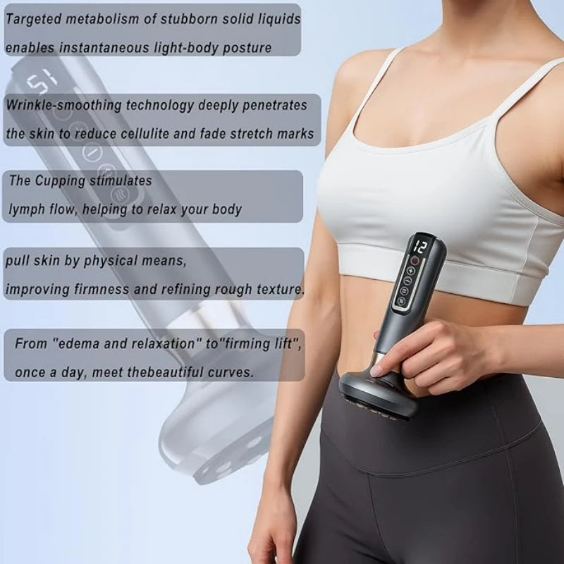 USB Powered Full Body Cupping Scraping and Massage Device for Home Spa Therapy and Daily Wellness Benefits