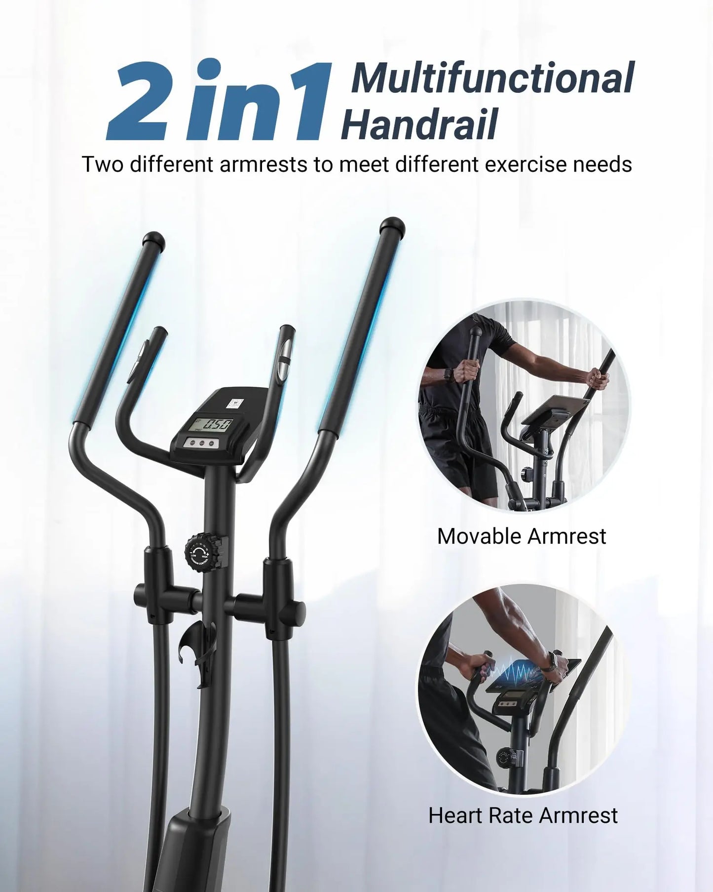 MERACH Elliptical Machine With Hyper Quiet Magnetic Drive And 16 Resistance Levels For Home Cardio