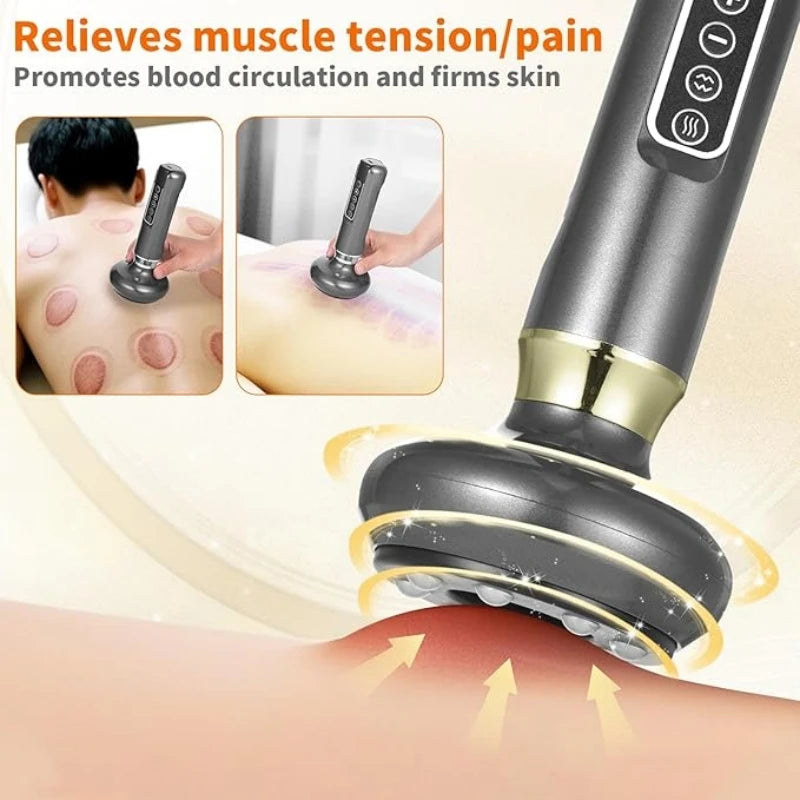 USB Powered Full Body Cupping Scraping and Massage Device for Home Spa Therapy and Daily Wellness Benefits