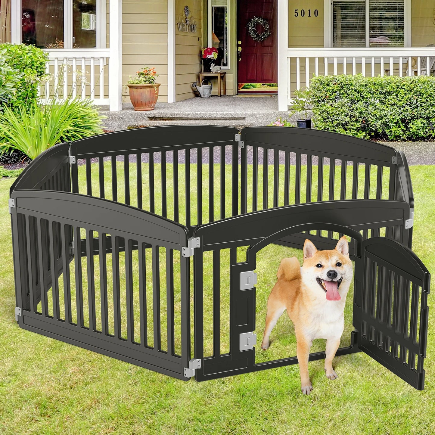 6-Panel Dog Playpen Foldable Indoor Outdoor Fence