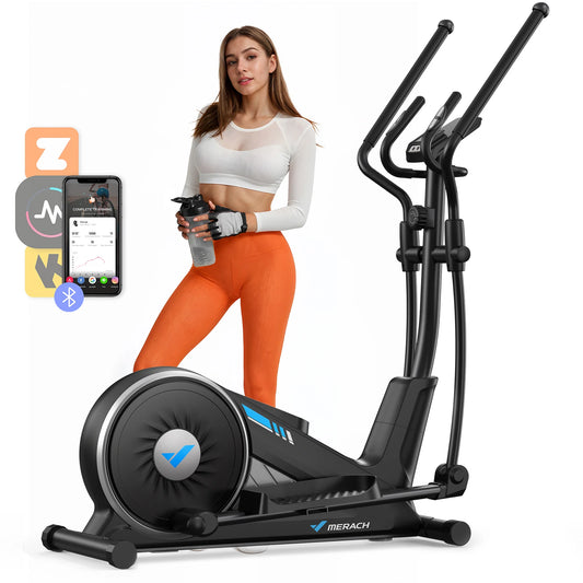 MERACH Elliptical Machine With Hyper Quiet Magnetic Drive And 16 Resistance Levels For Home Cardio