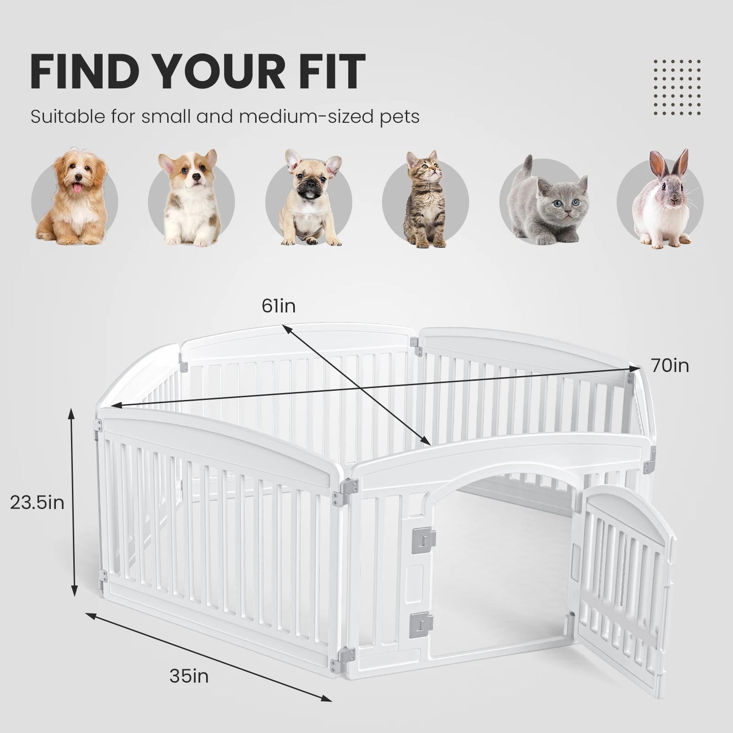 6-Panel Dog Playpen Foldable Indoor Outdoor Fence