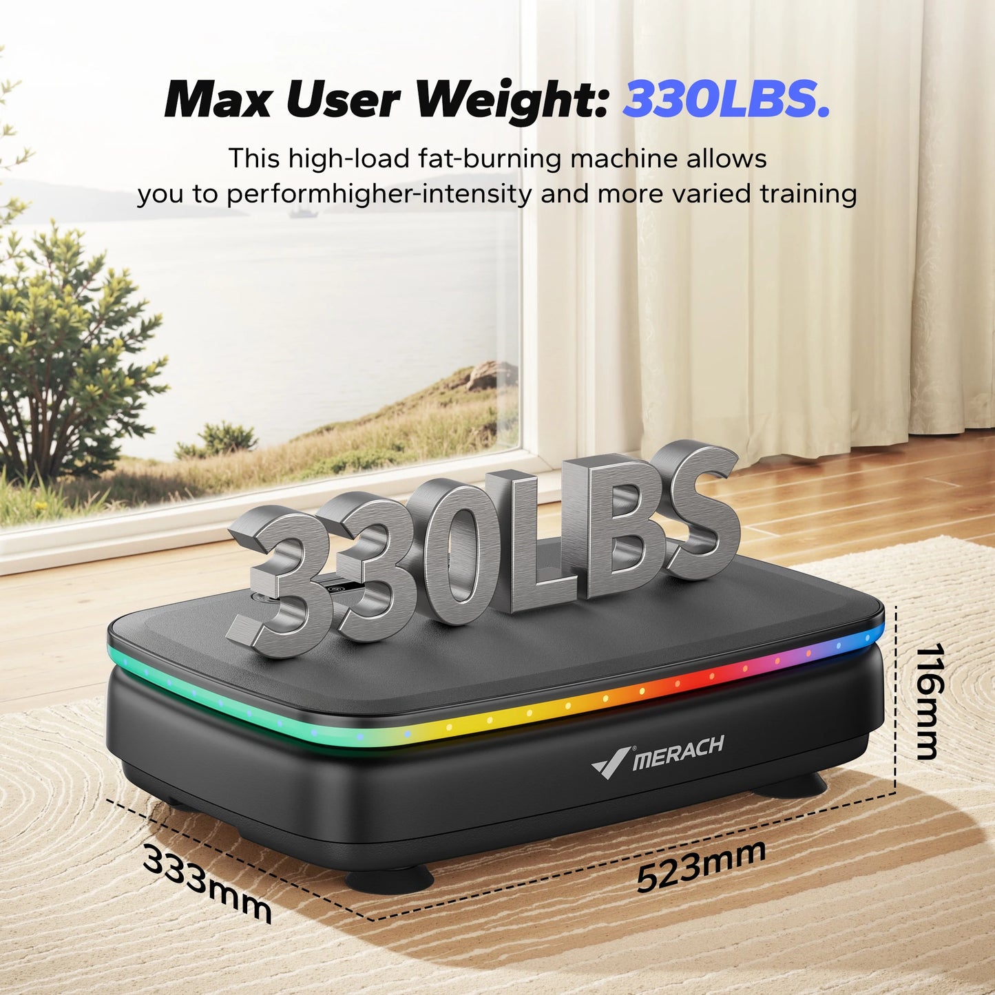 MERACH Vibration Plate Exercise Machine With Power Vibrate Platform