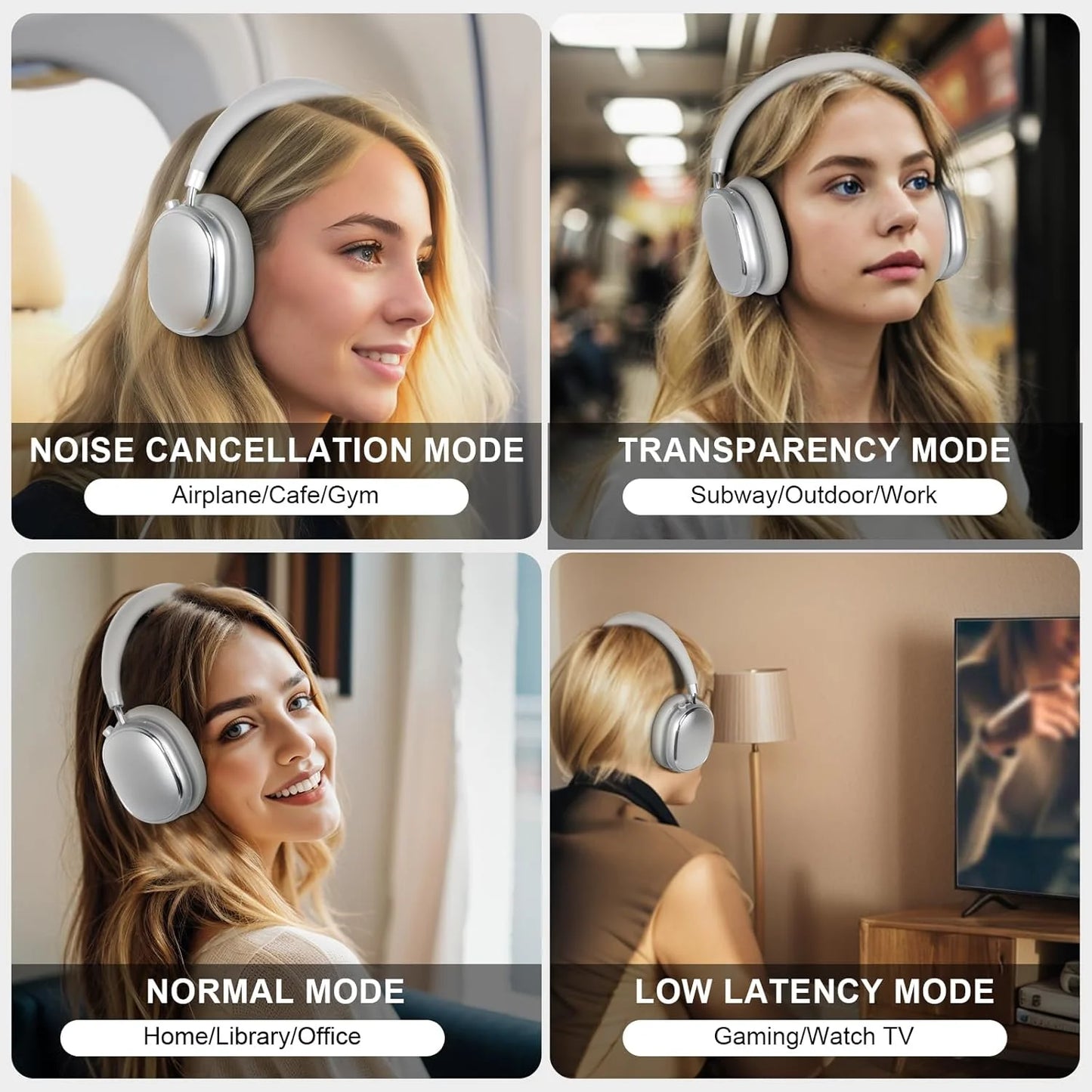 T-fun NC95 Bluetooth Hybrid ANC Headphones with Mic