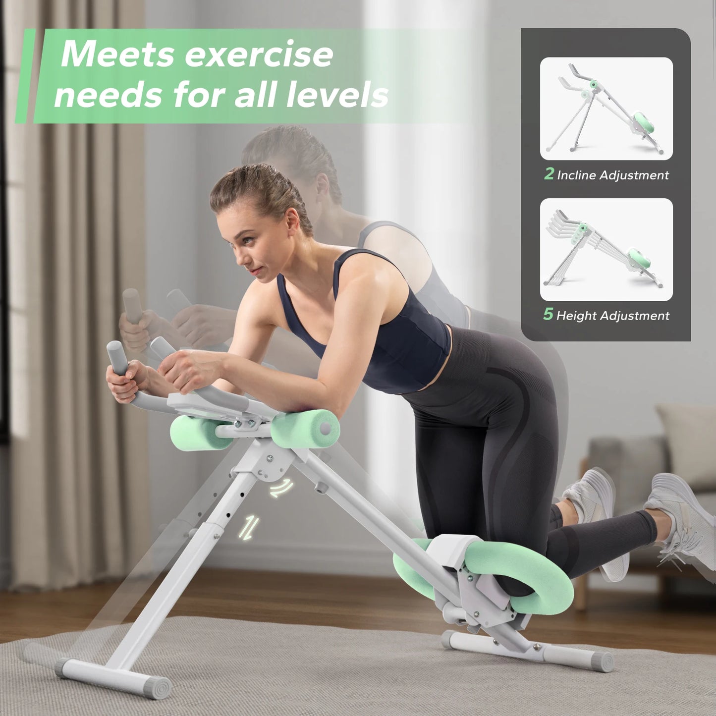 MERACH Ab Machine Adjustable Trainer For Core And Abs Home Gym Fitness Equipment