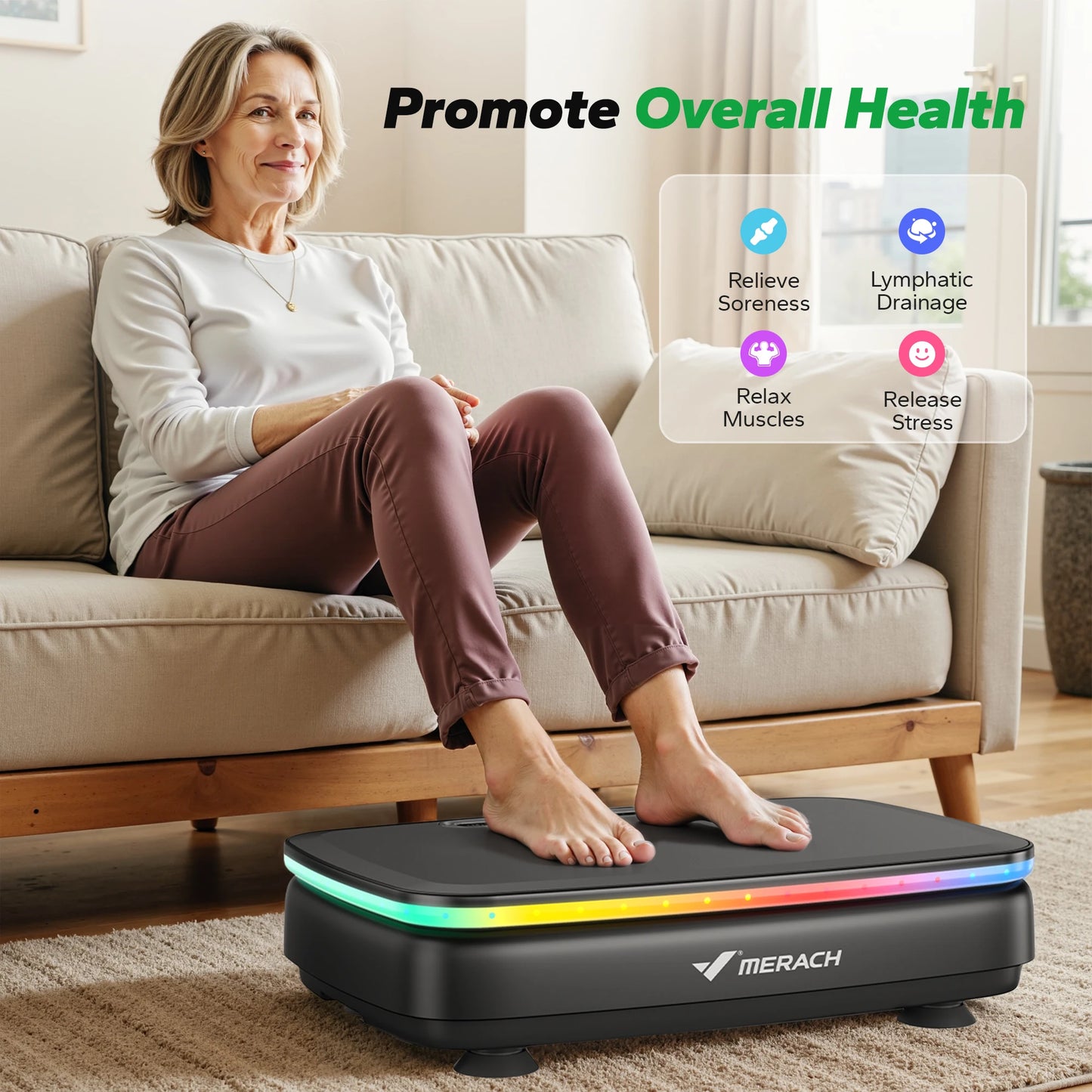 MERACH Vibration Plate Exercise Machine With Power Vibrate Platform