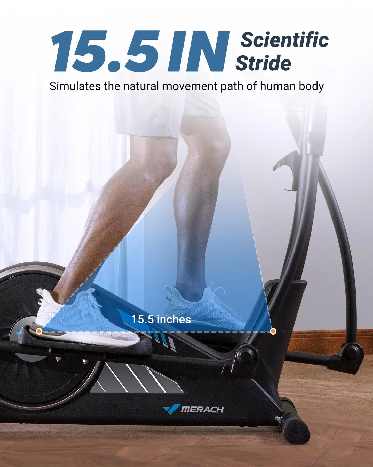 MERACH Elliptical Machine With Hyper Quiet Magnetic Drive And 16 Resistance Levels For Home Cardio