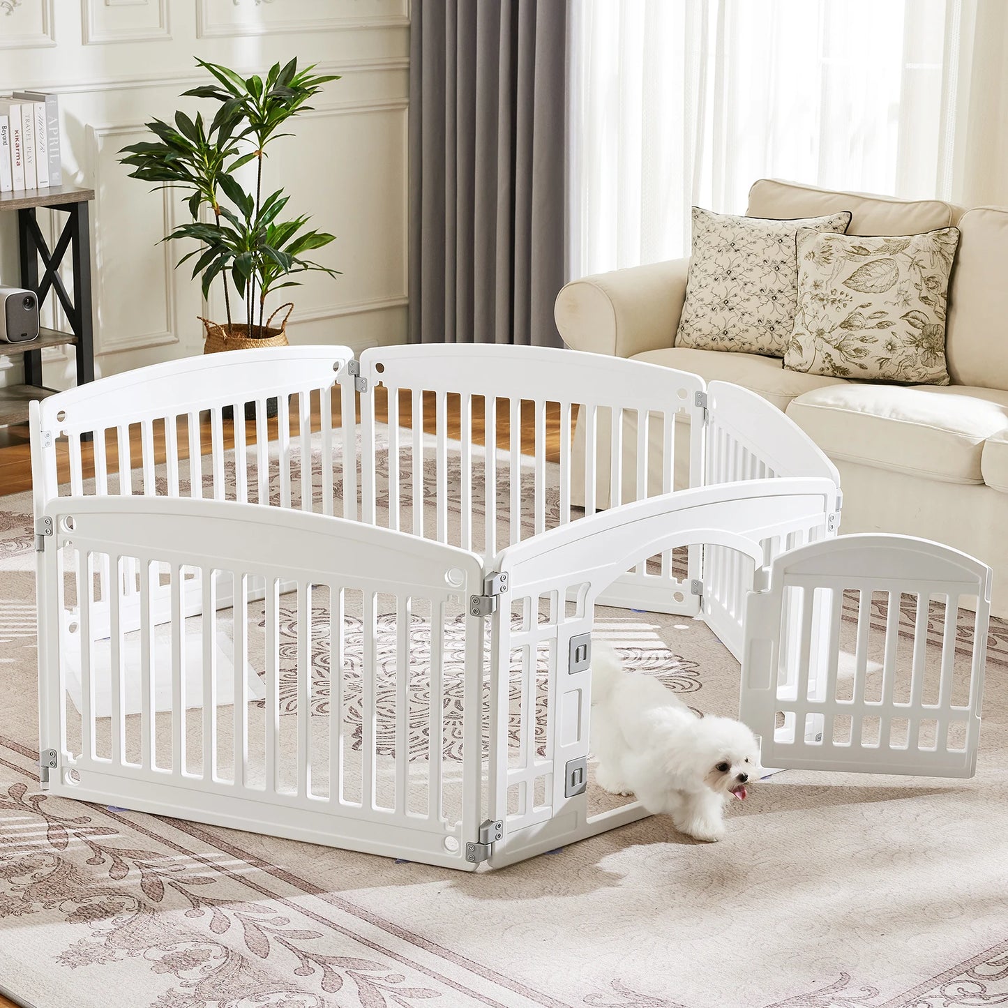 6-Panel Dog Playpen Foldable Indoor Outdoor Fence