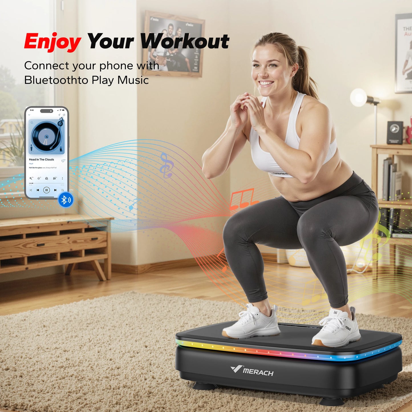 MERACH Vibration Plate Exercise Machine With Power Vibrate Platform
