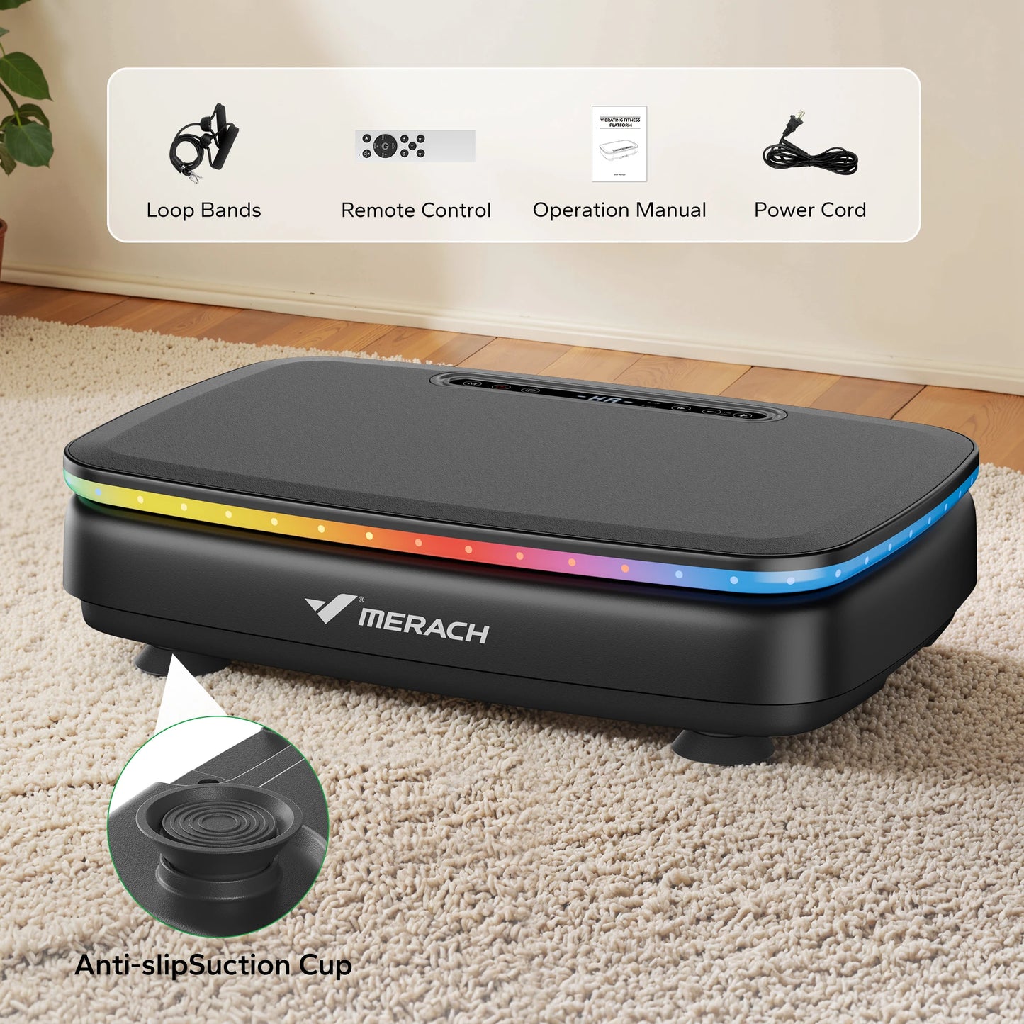 MERACH Vibration Plate Exercise Machine With Power Vibrate Platform