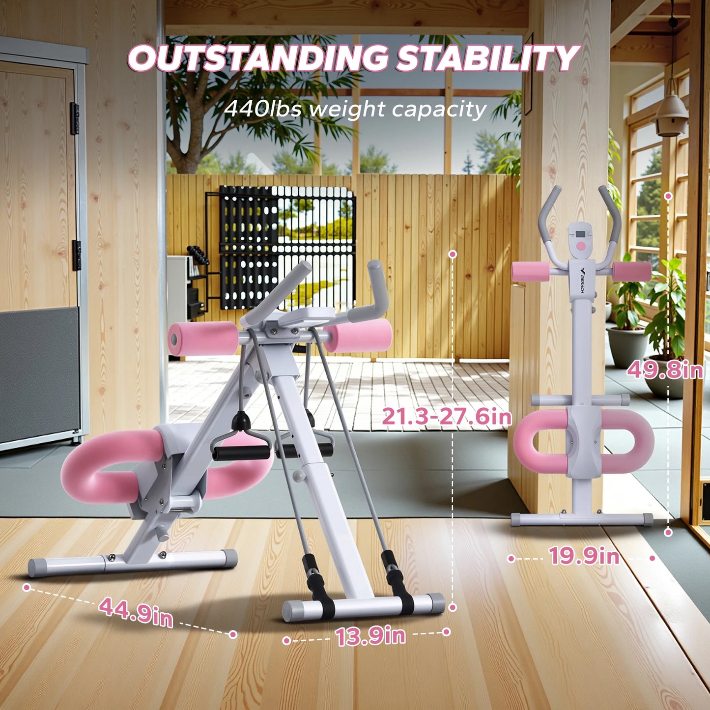 MERACH Ab Machine Adjustable Trainer For Core And Abs Home Gym Fitness Equipment