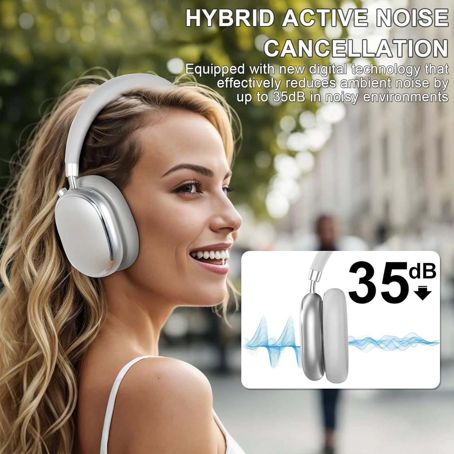 T-fun NC95 Bluetooth Hybrid ANC Headphones with Mic
