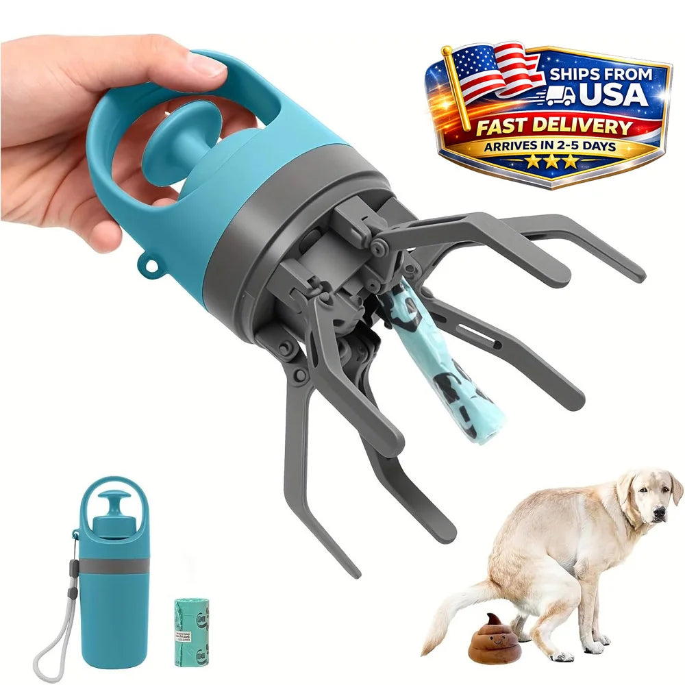 Portable No Touch Dog Pooper Scooper With Waste Bag Holder