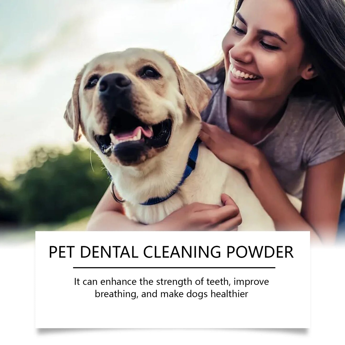 YEGBONG Dog Teeth Cleaning Powder 80g Dental Care Fresh Breath Tartar Removal Brightens Teeth