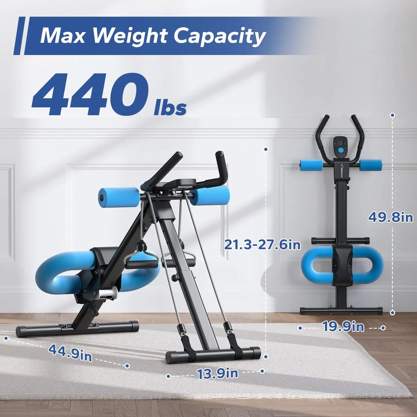 MERACH Ab Machine Adjustable Trainer For Core And Abs Home Gym Fitness Equipment