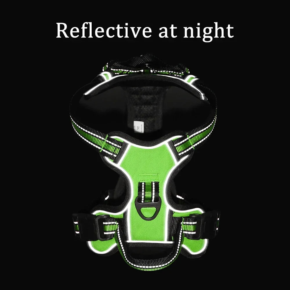 Adjustable Reflective Nylon Dog Harness No Pull Vest