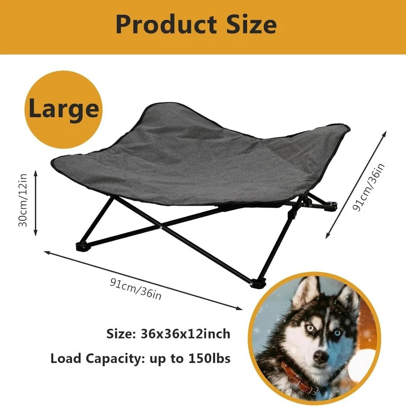 Elevated Portable Dog Bed Raised Pet Cot With Carry Bag