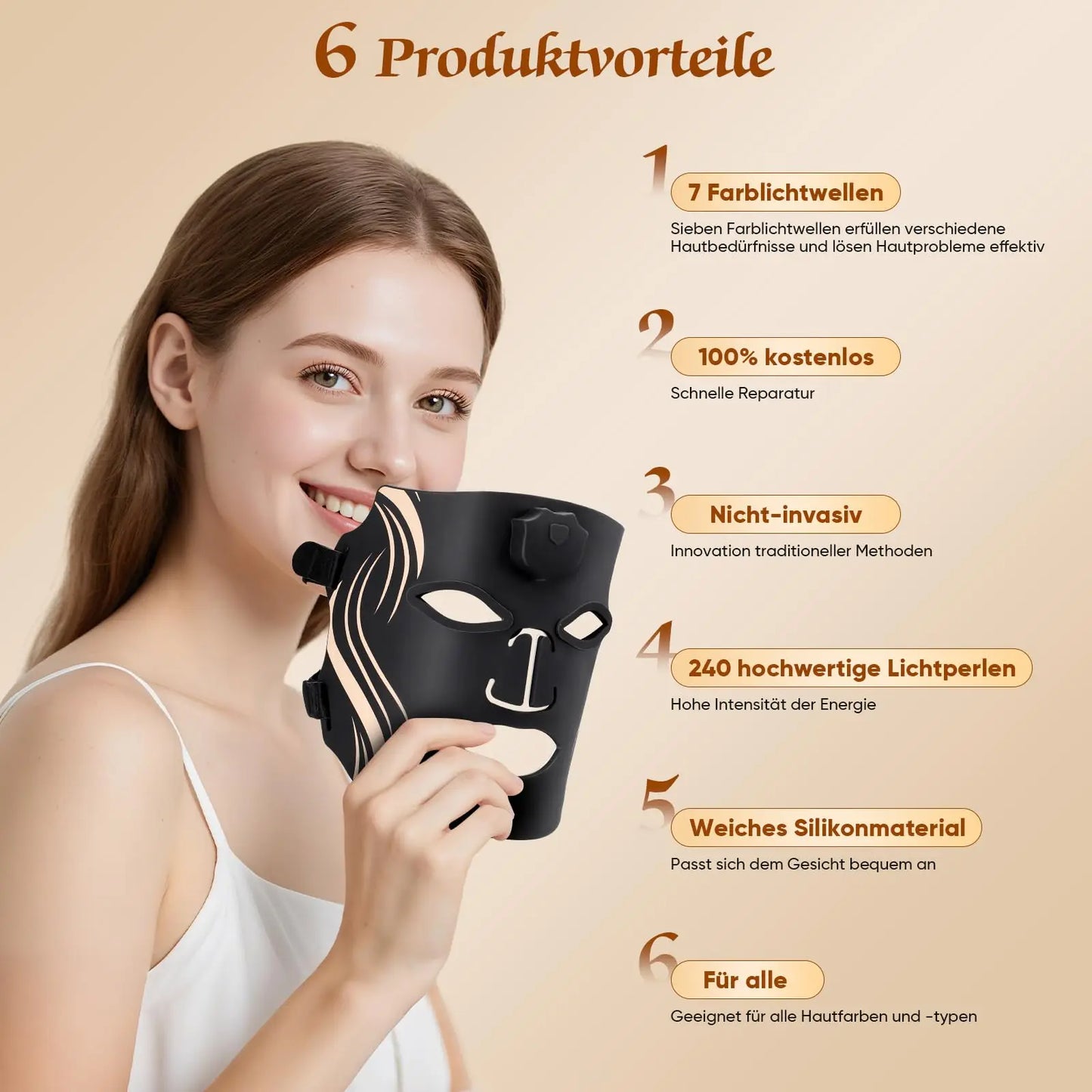 UBilli LED Facial Mask Photon Therapy Anti Aging Acne