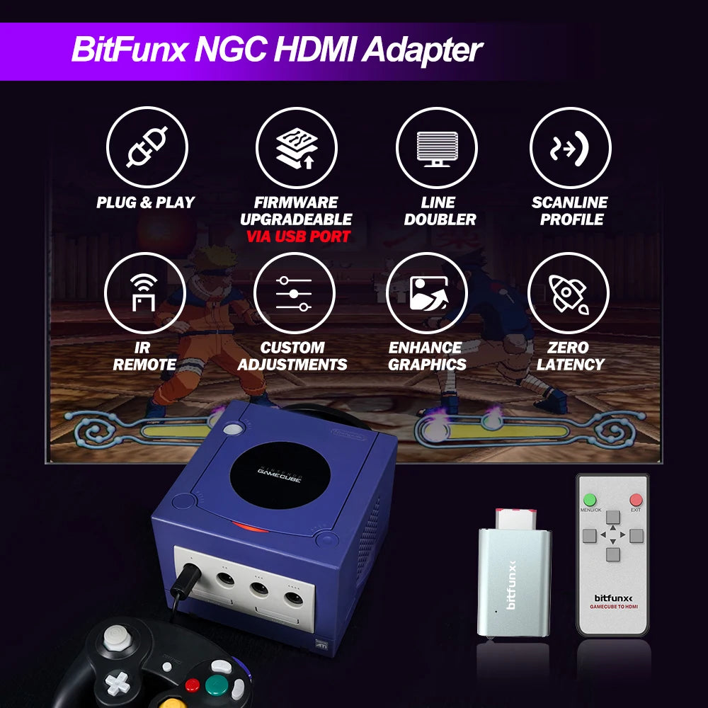 BitFunx NGC HDMI Converter Adapter for GameCube Consoles