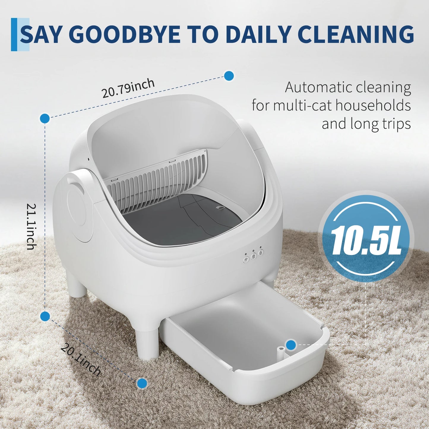 HiMISS Self Cleaning Automatic Cat Litter Box APP Control