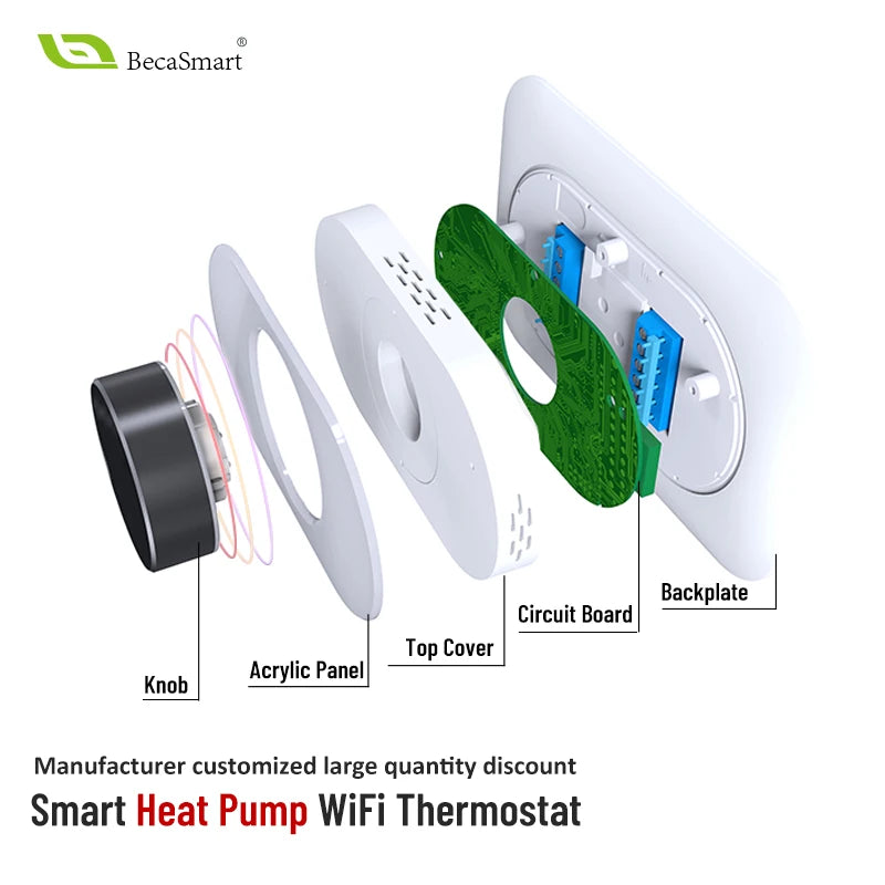 Beca Weekly Programmable Thermostat For Floor Heating With TFT Display