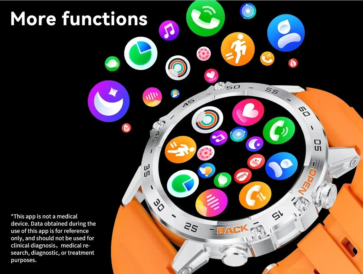 LIGE Military Smartwatch 1.39 Inch AMOLED 400mAh Battery Waterproof Heart Rate Bluetooth Call
