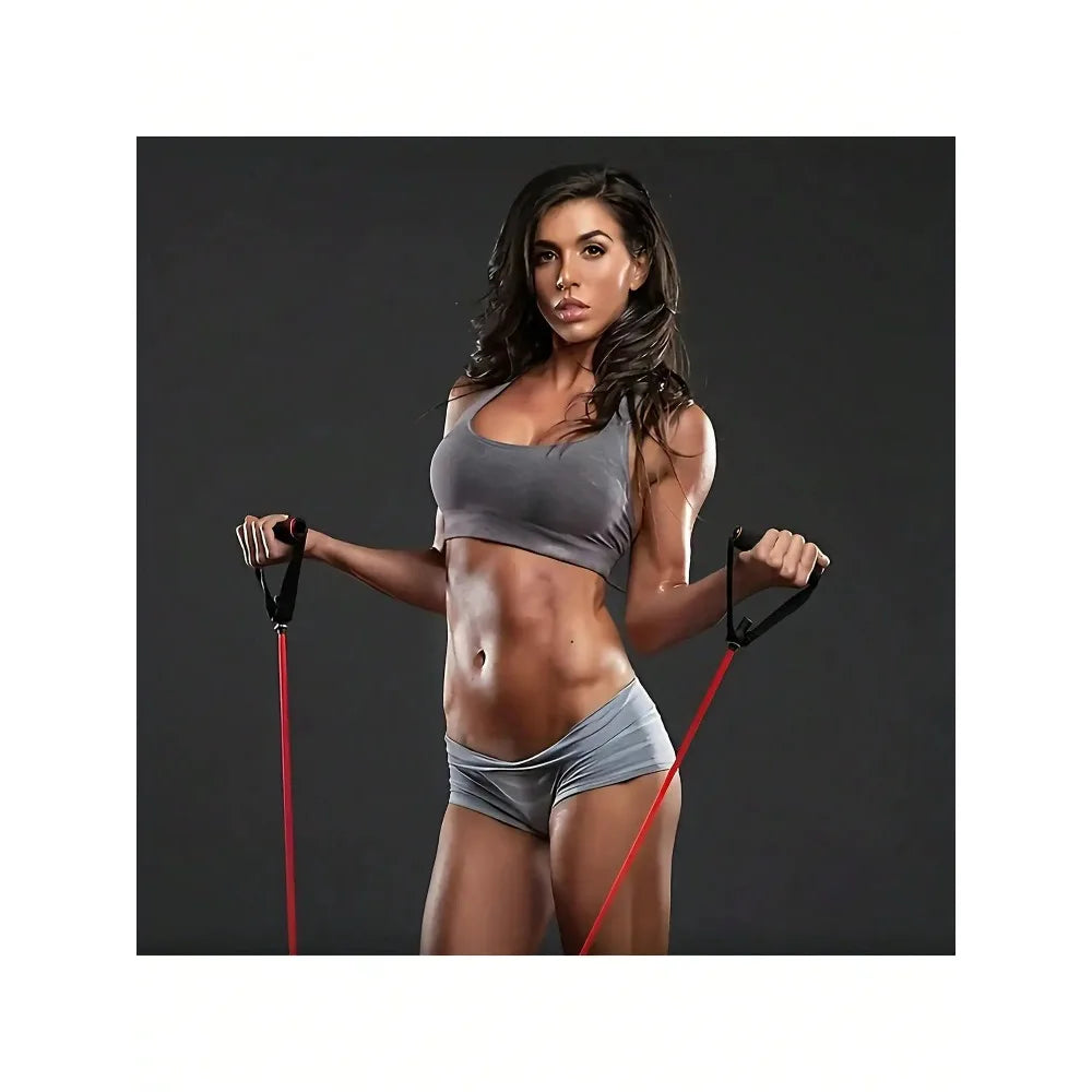 KYJG Adjustable Resistance Band With Handles For Full Body Home Fitness Workouts