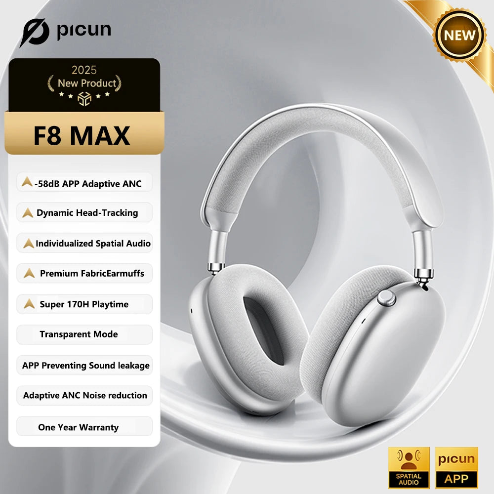 Picun F8 Pro ANC Wireless Headphones With Spatial Audio