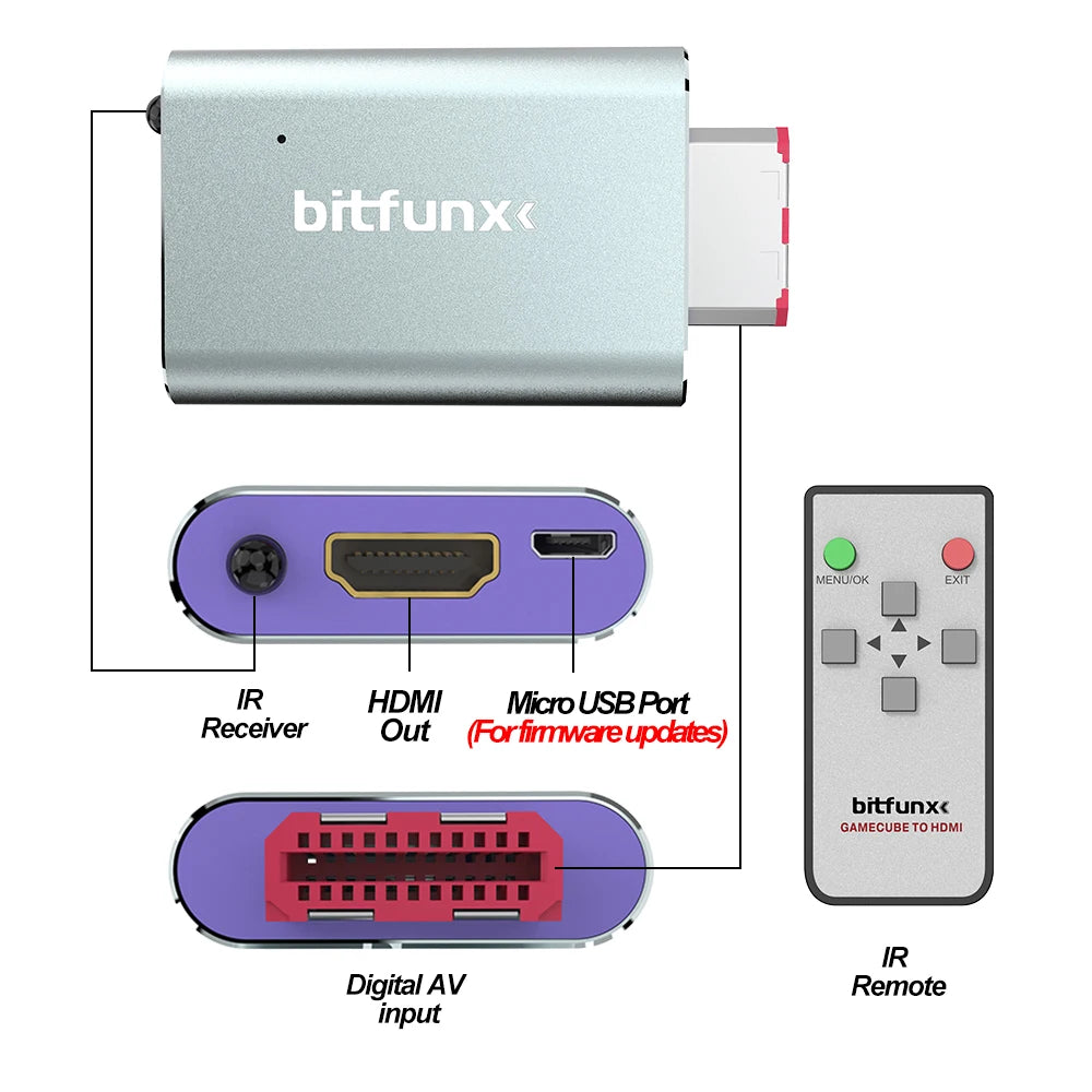 BitFunx NGC HDMI Converter Adapter for GameCube Consoles