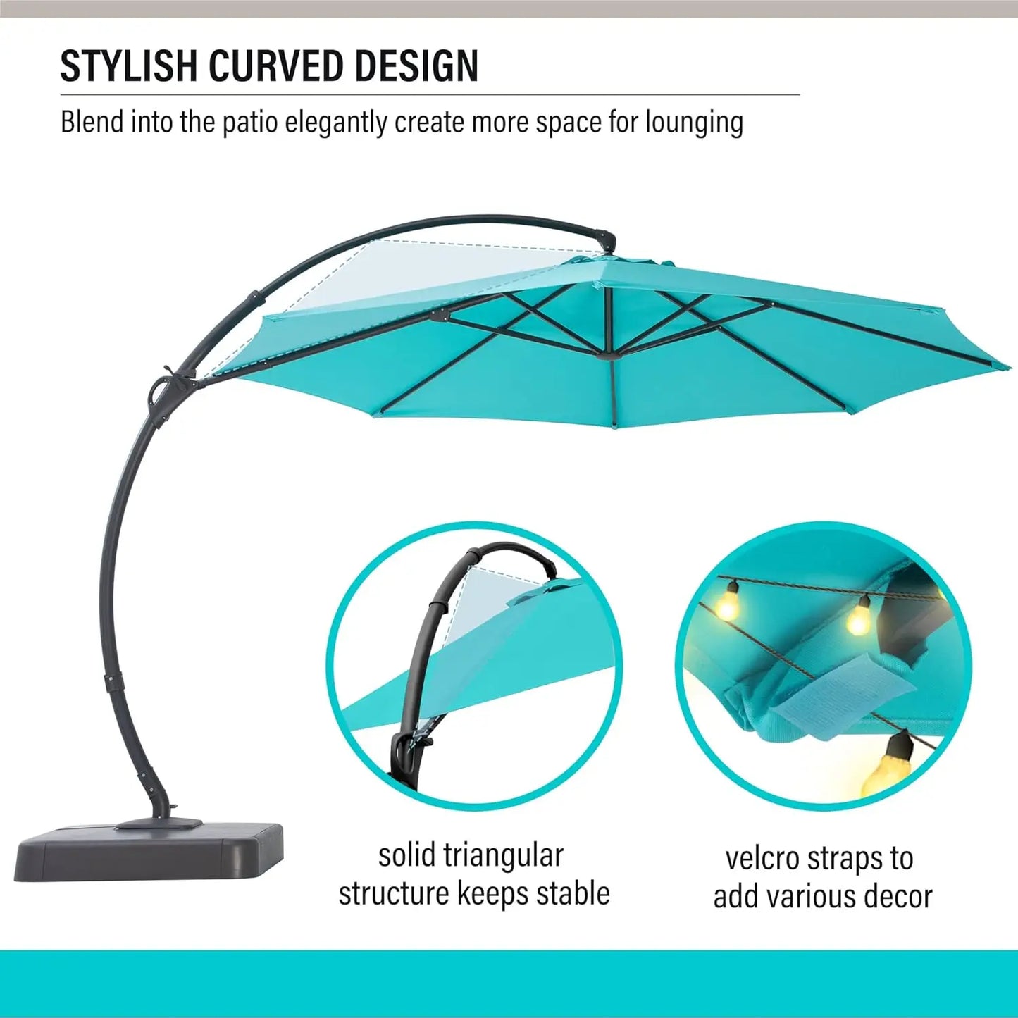 Outdoor Patio Umbrella With Base Included Aluminum Cantilever